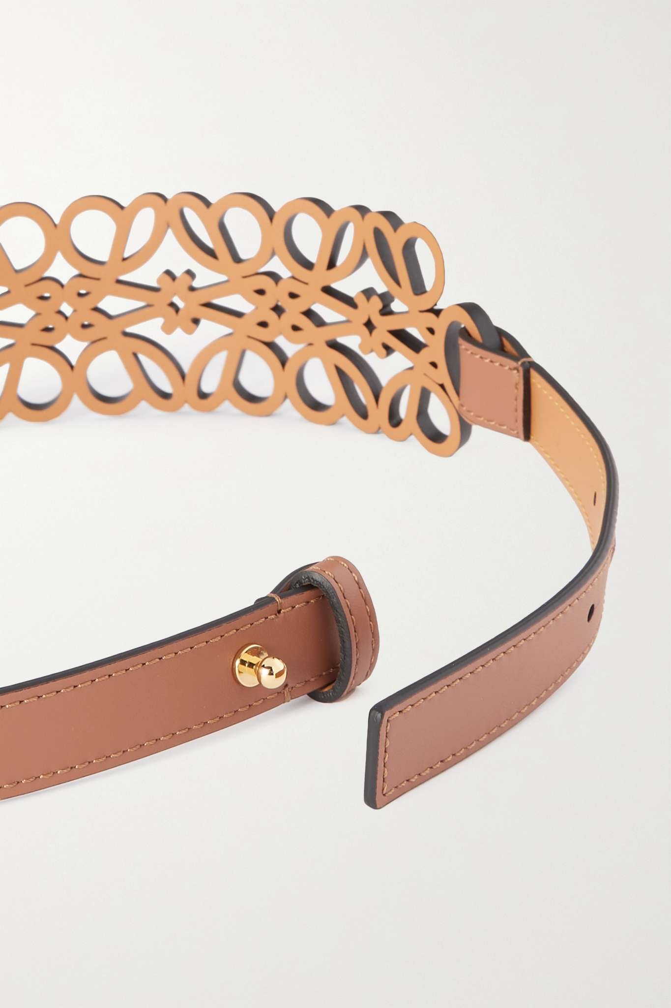 Anagram laser-cut leather belt - 3