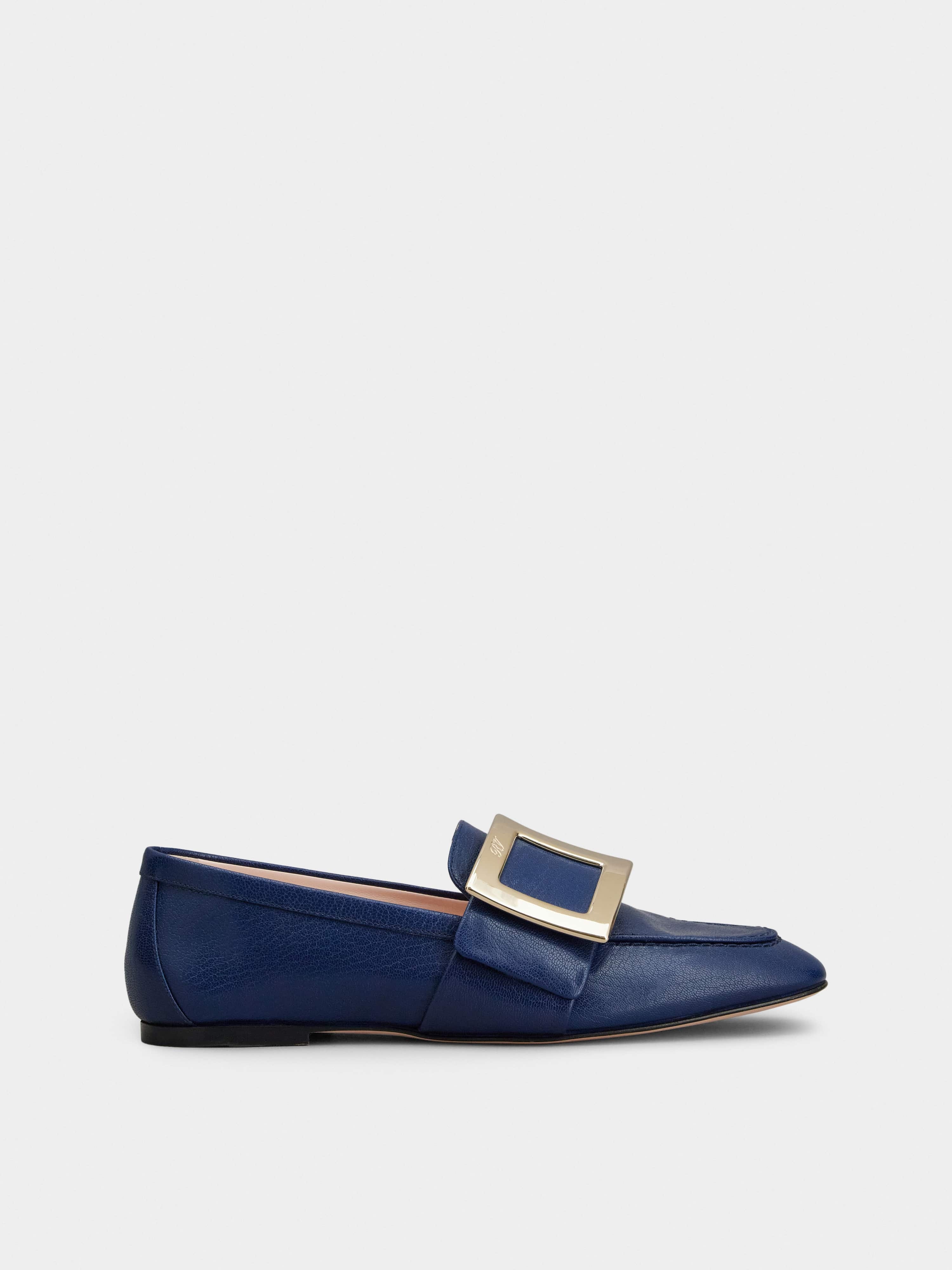 Soft Metal Buckle Loafers in Leather - 1