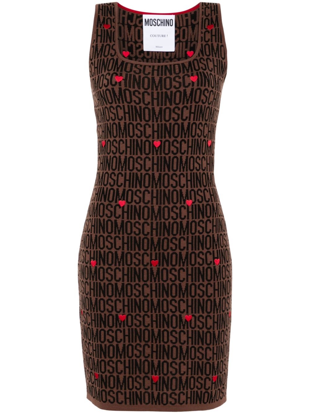 intarsia-knit logo dress - 1