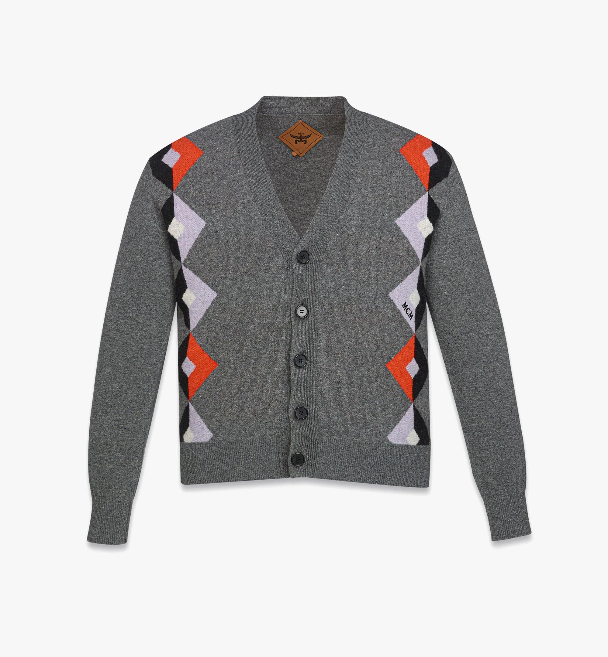 Diamond Cardigan in Wool Jacquard - 1