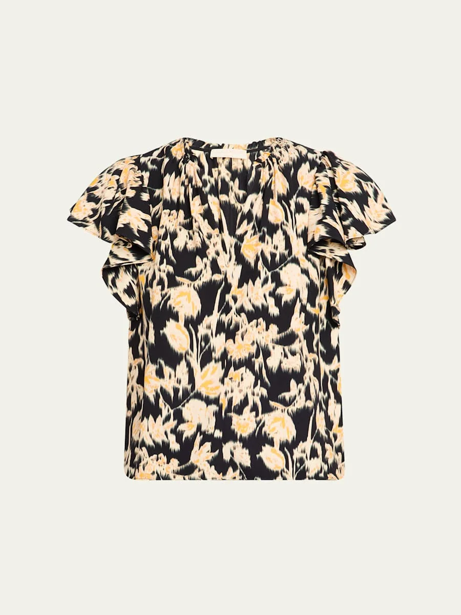 Lilo Flutter-Sleeve Blouse - 1
