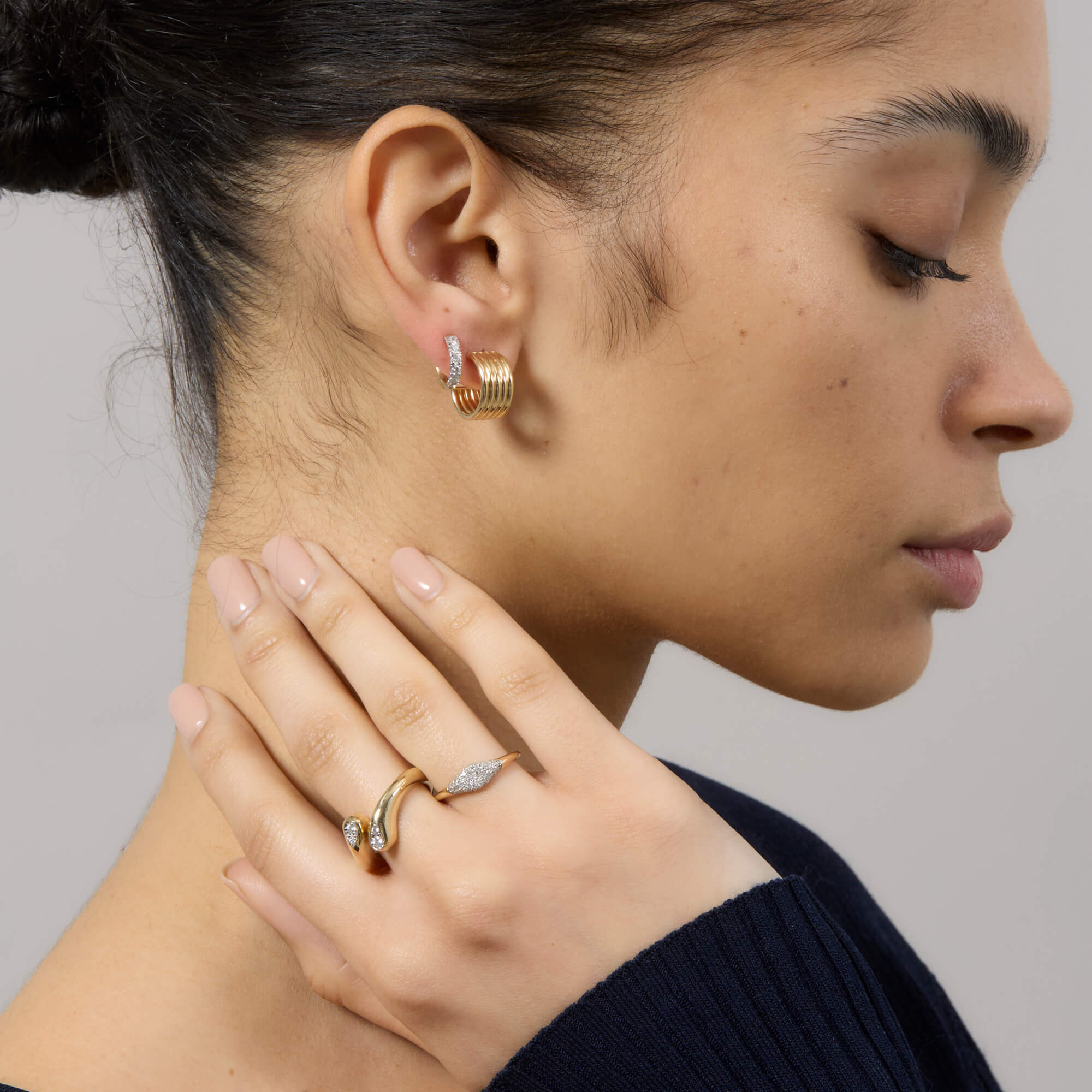 Perfect Pear Diamond Hug Ring - 8