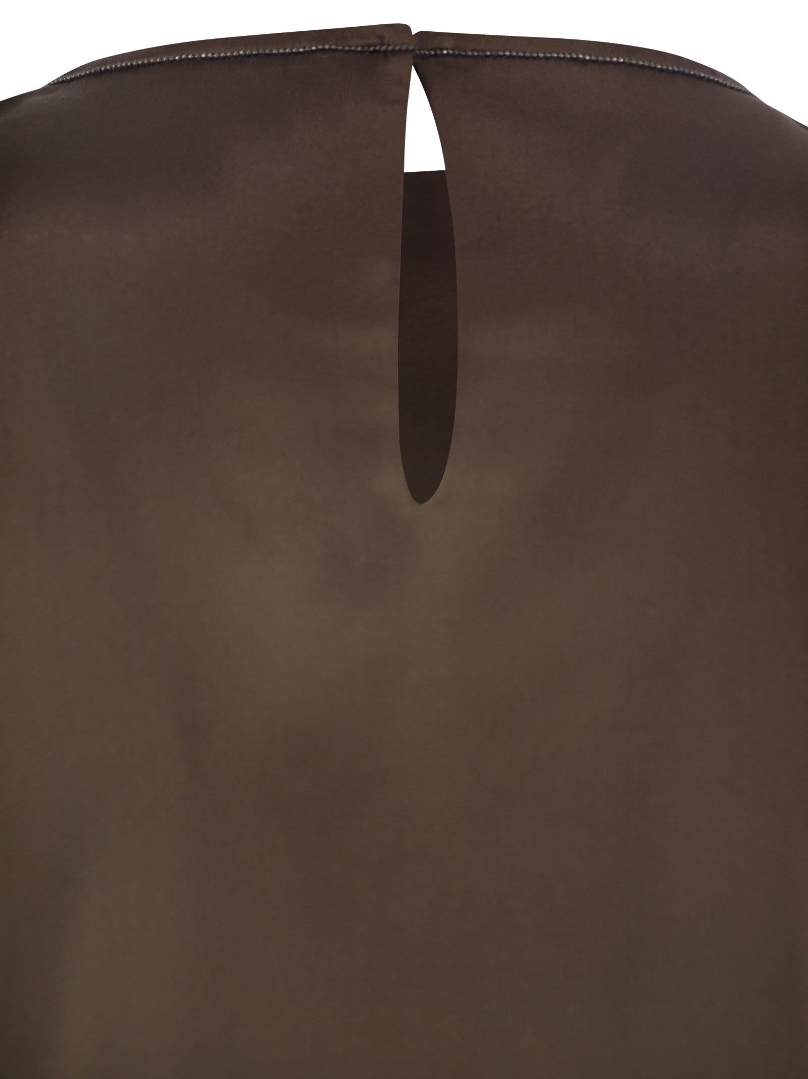Brunello Cucinelli Women Stretch Silk Satin Top With Jewellery - 4