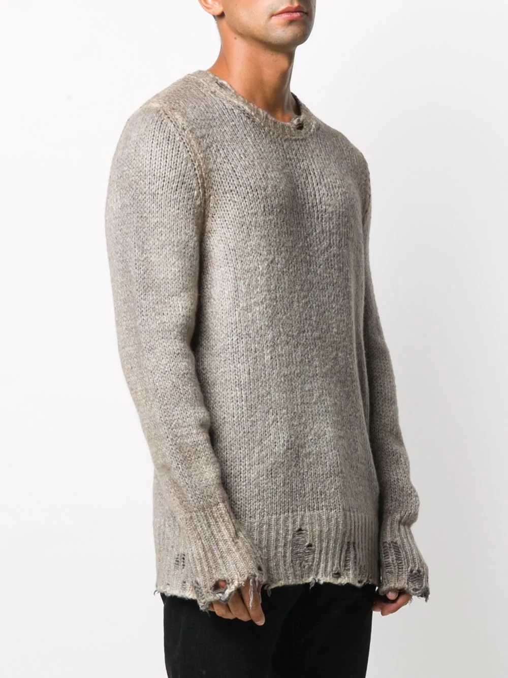 distressed knit jumper - 3