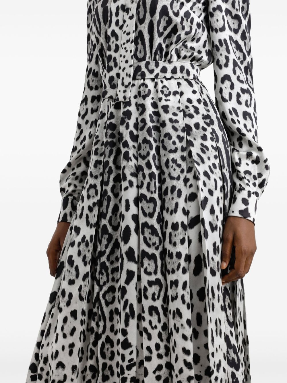 animal-print midi dress - 4