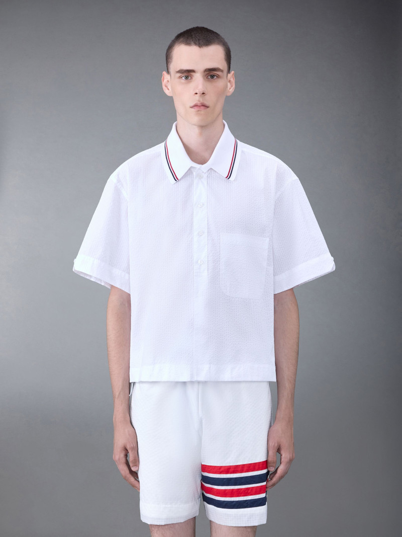 short-sleeve seersucker cotton shirt 1