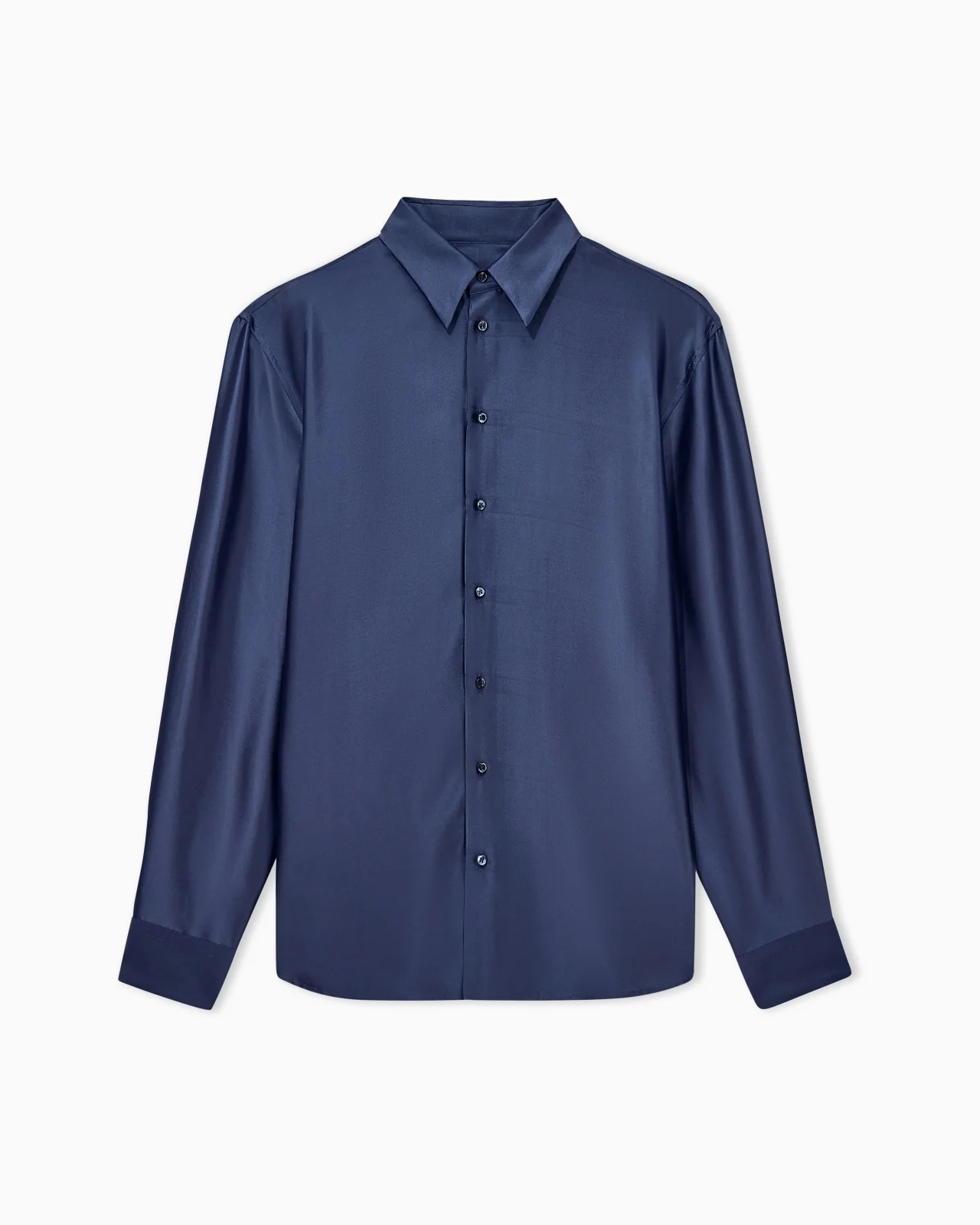 SHIRT REGULAR FIT IN YARN-DYED VISCOSE AND SILK POPLIN - 1
