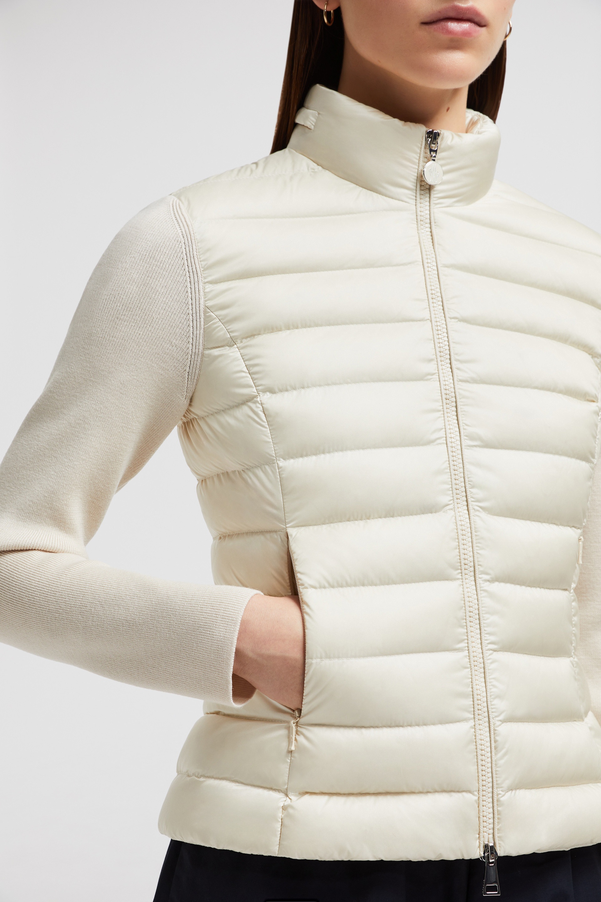 Padded Wool Zip-Up Cardigan - 6