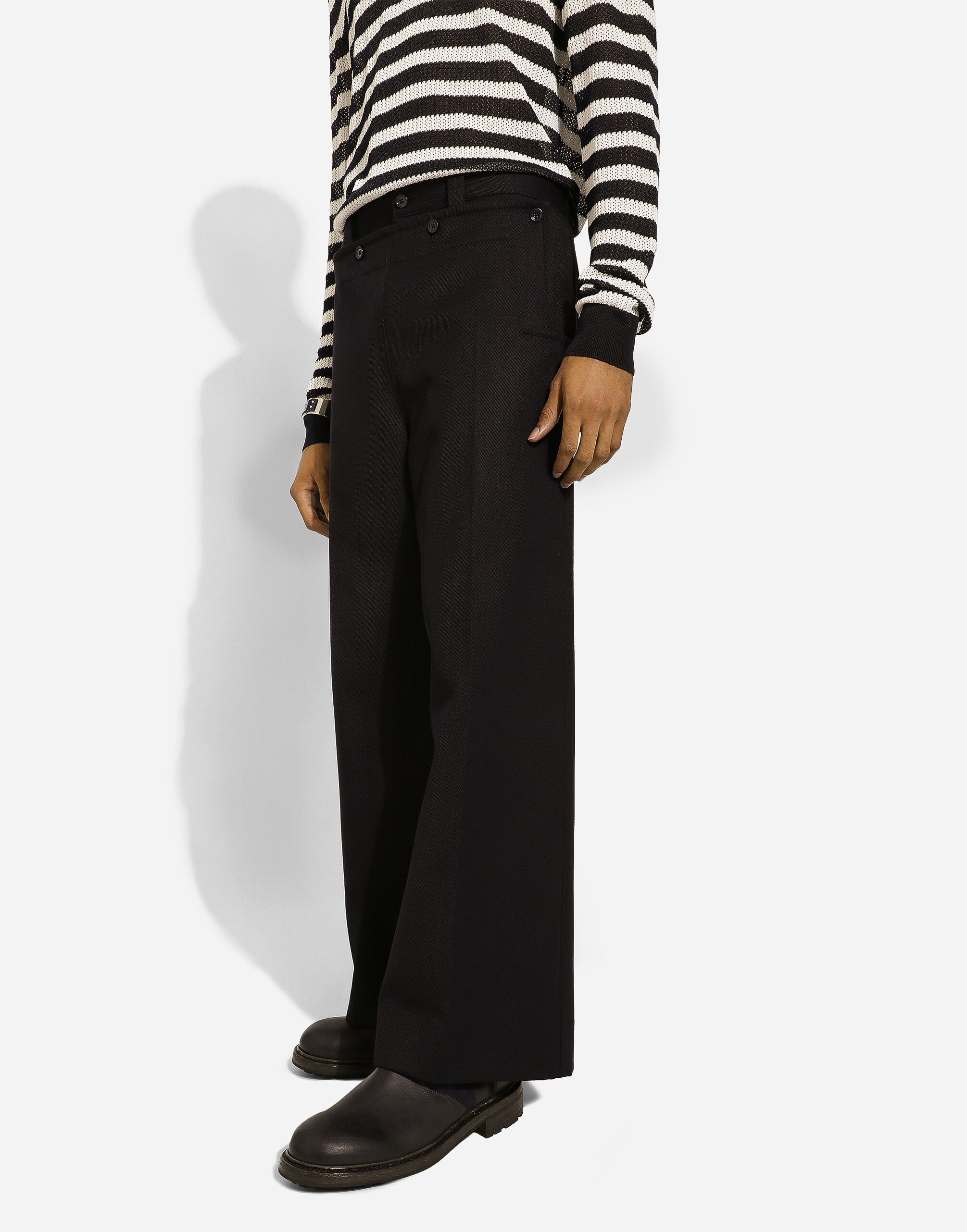 Cotton and wool sailor pants - 4