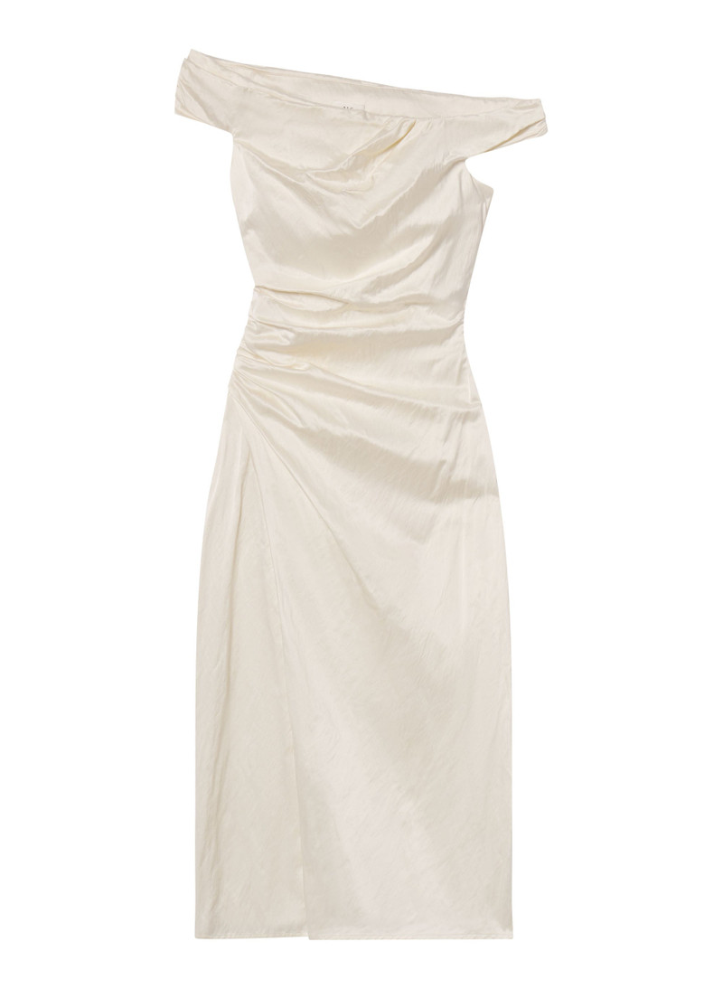 Camille Off Shoulder Satin Dress 1