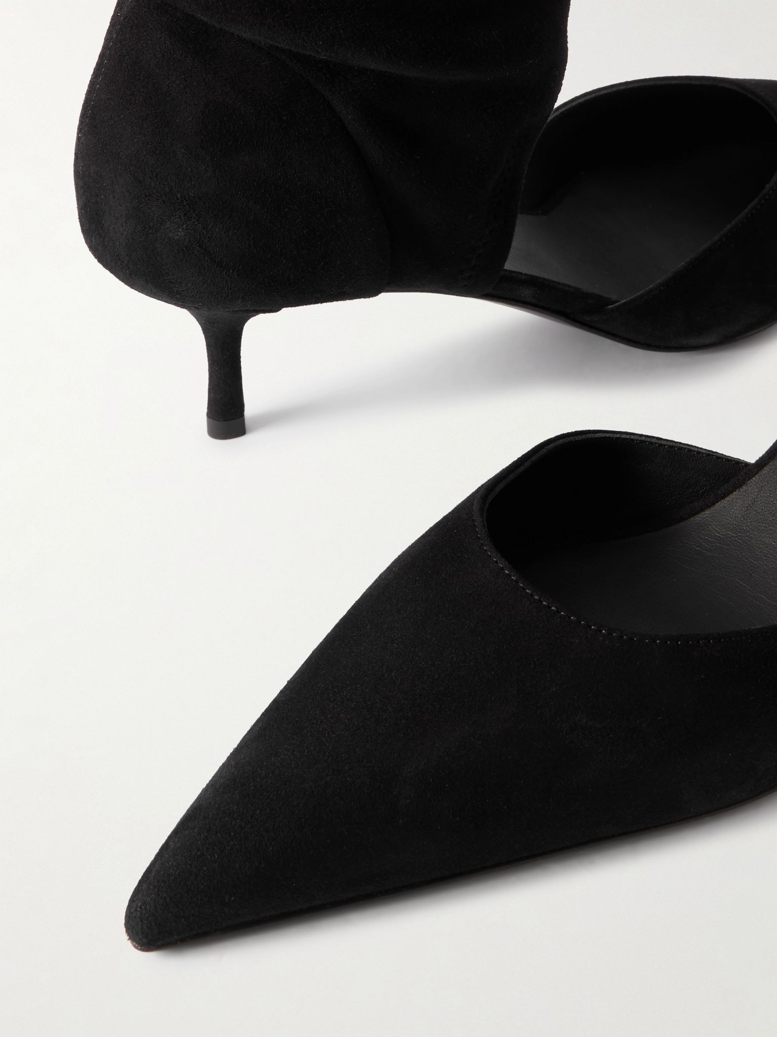 Cutout stretch-suede over-the-knee boots Black - 4