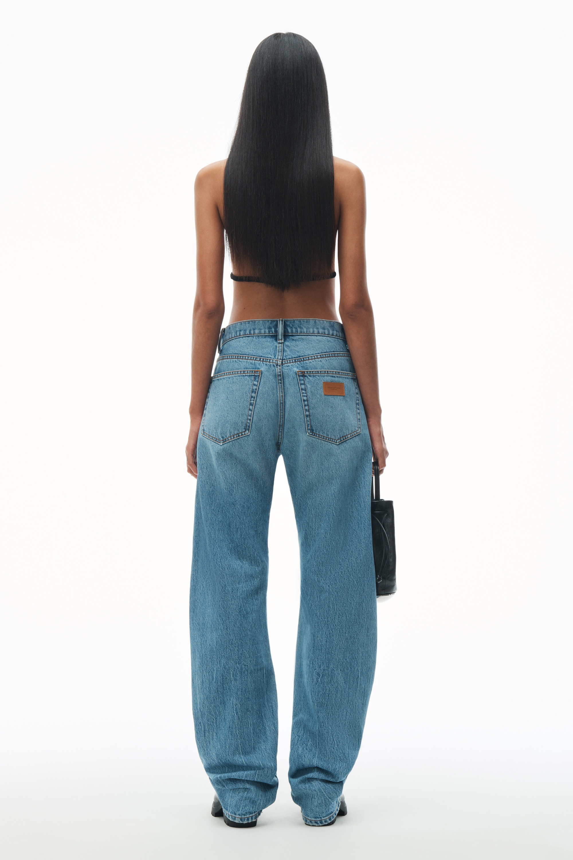 Curved Mid Rise Jean in Denim - 4