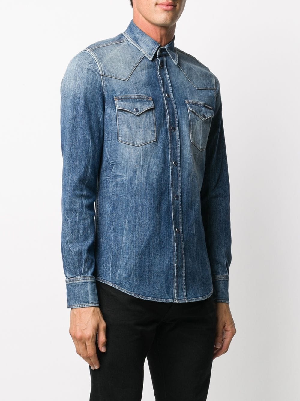 denim long-sleeve shirt - 3