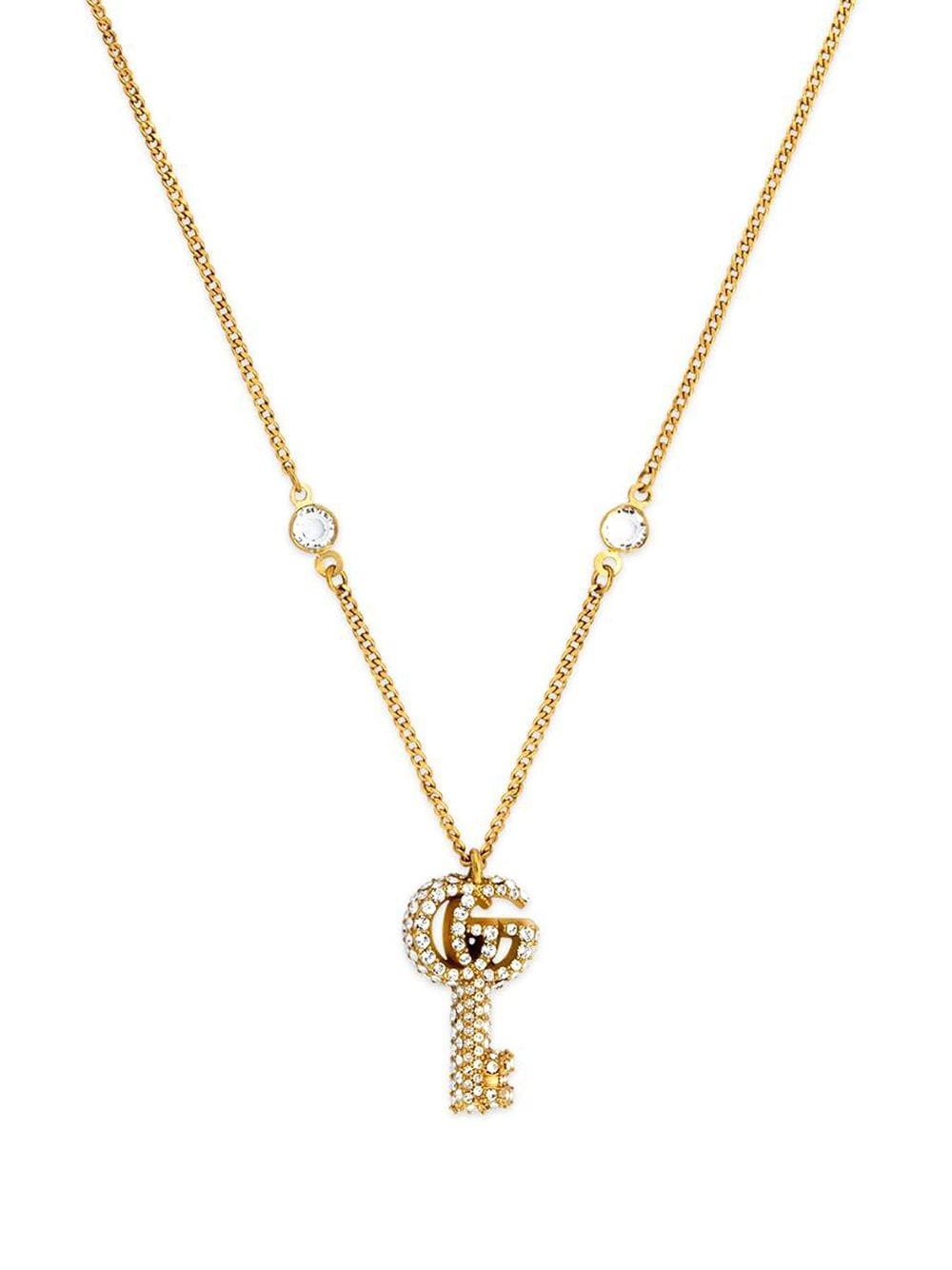 Double G crystal-embellished key necklace - 1