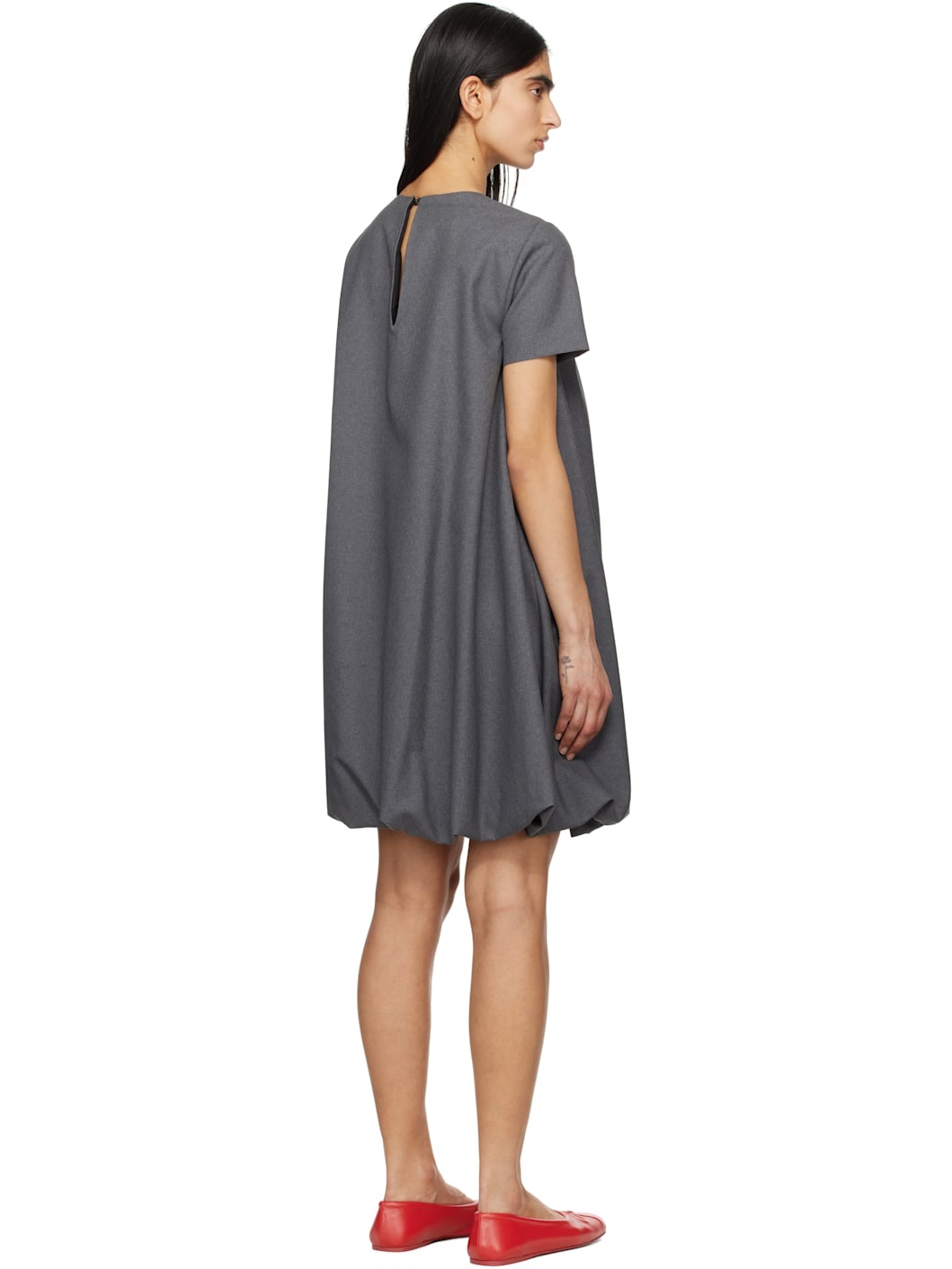 Gray Wool Minidress - 3