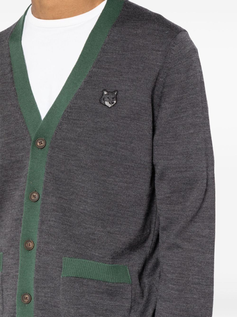 Bold Fox Head Patch cardigan - 5
