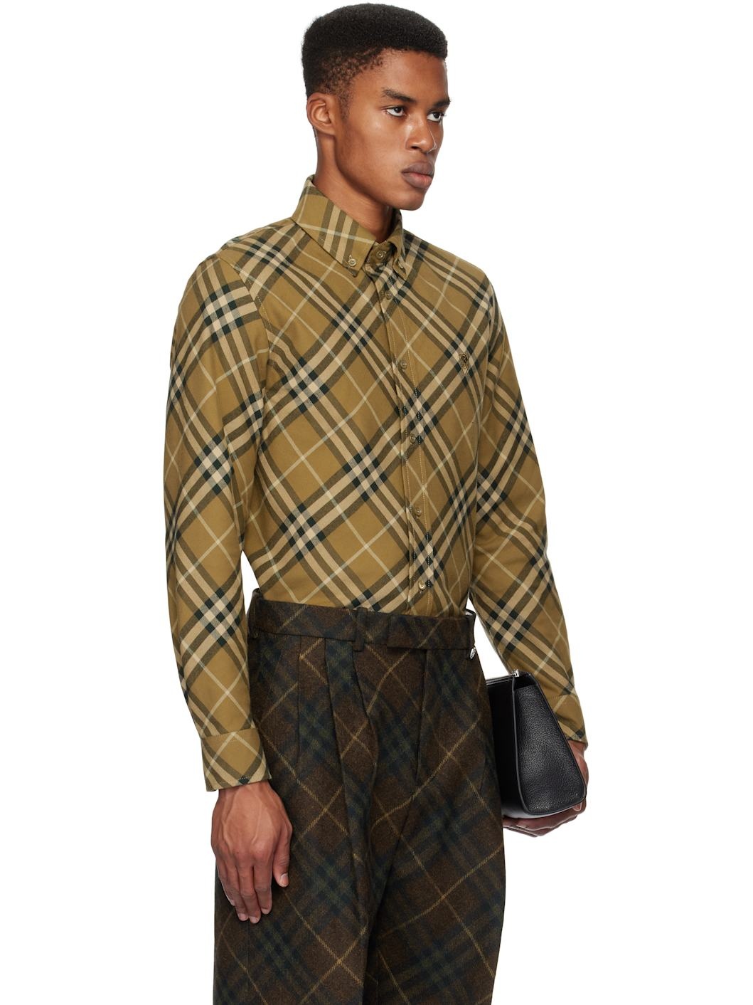 Khaki Check Cotton Shirt - 2