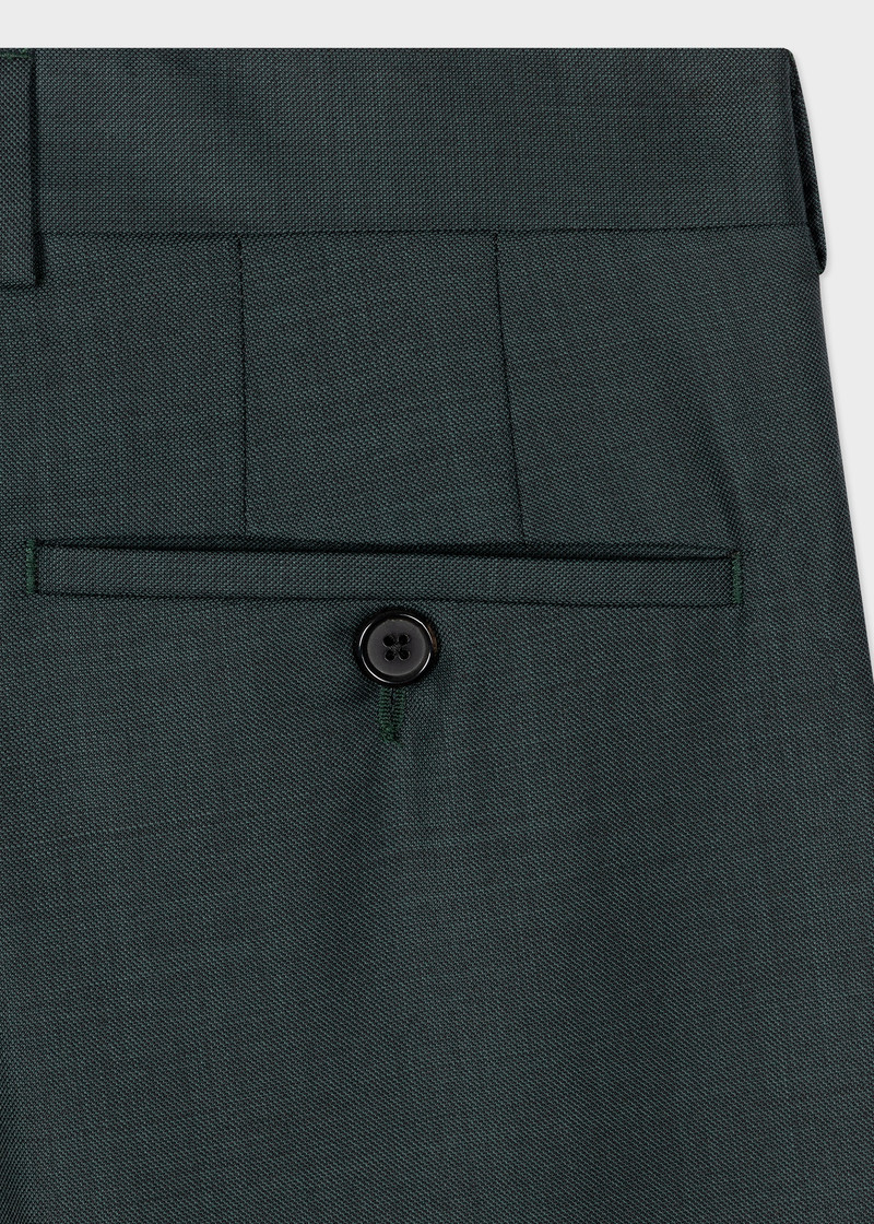 Tailored-Fit Dark Green Sharkskin Wool Suit 6