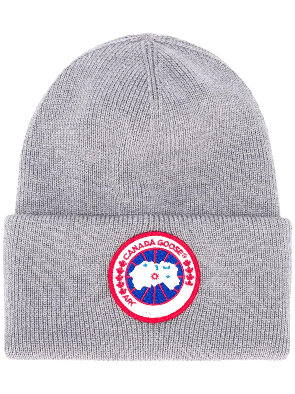 ribbed-knit logo patch beanie  - 1