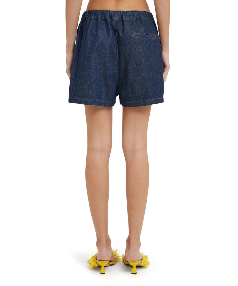 Light denim blue shorts with beaded application 3