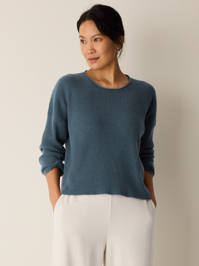 EILEEN FISHER Italian Cashmere Crew Neck Top outlook
