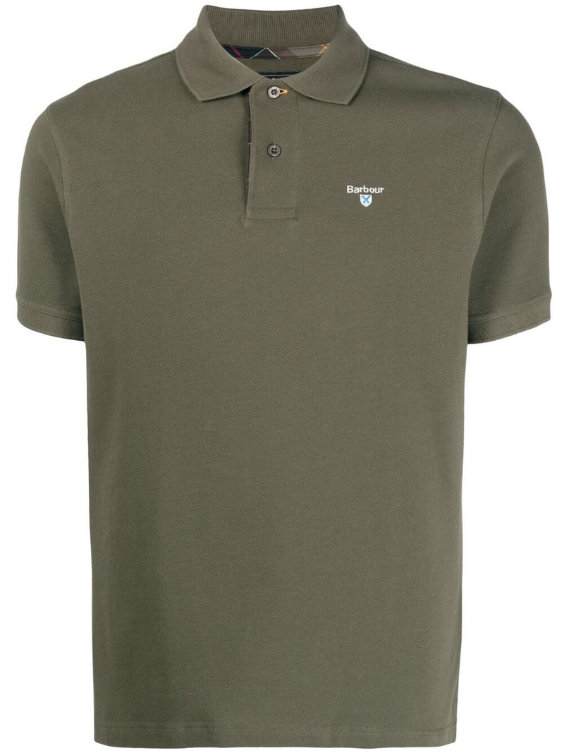 tartan-trim embroidered-logo polo shirt 1