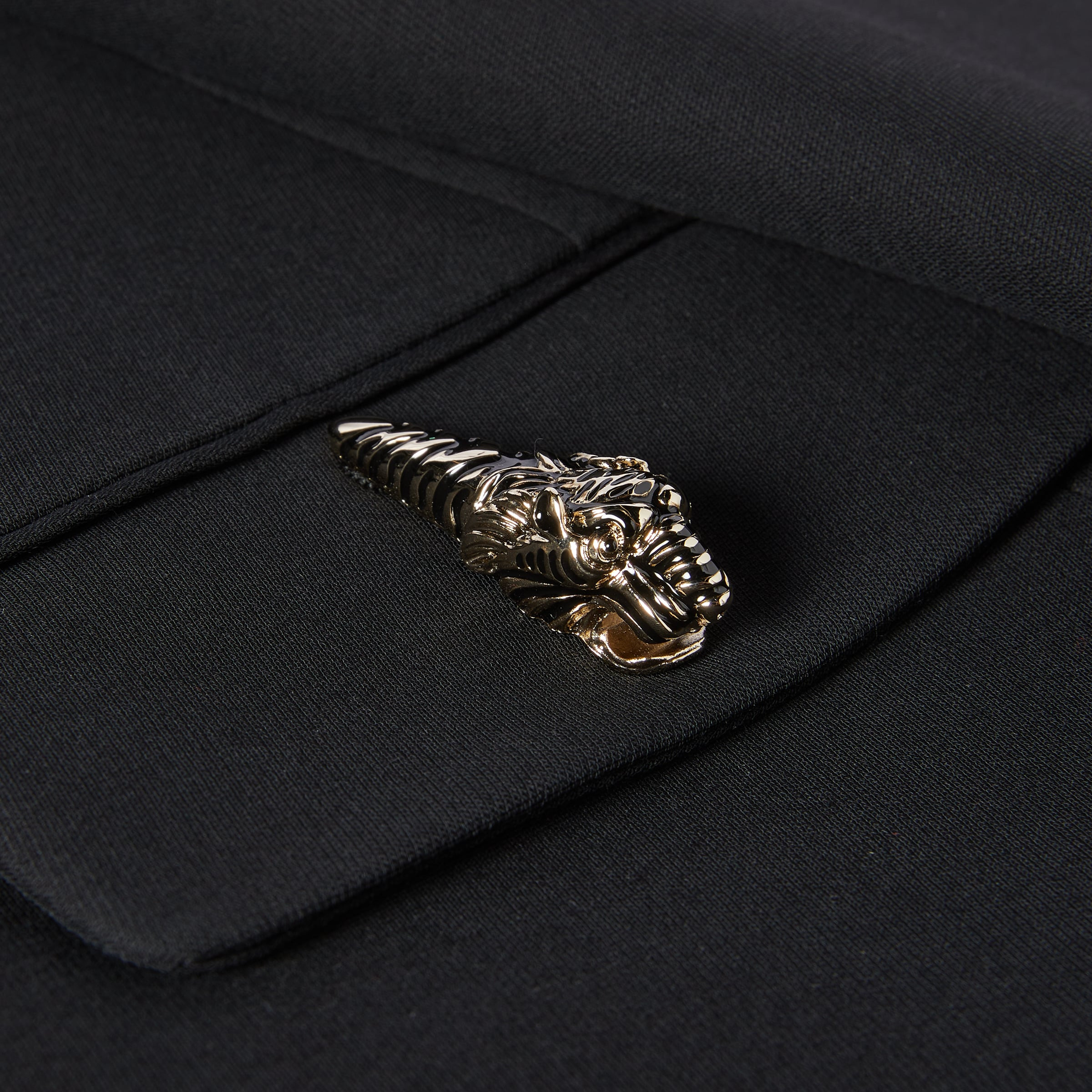 Crêpe wool silk jacket with tiger - 6