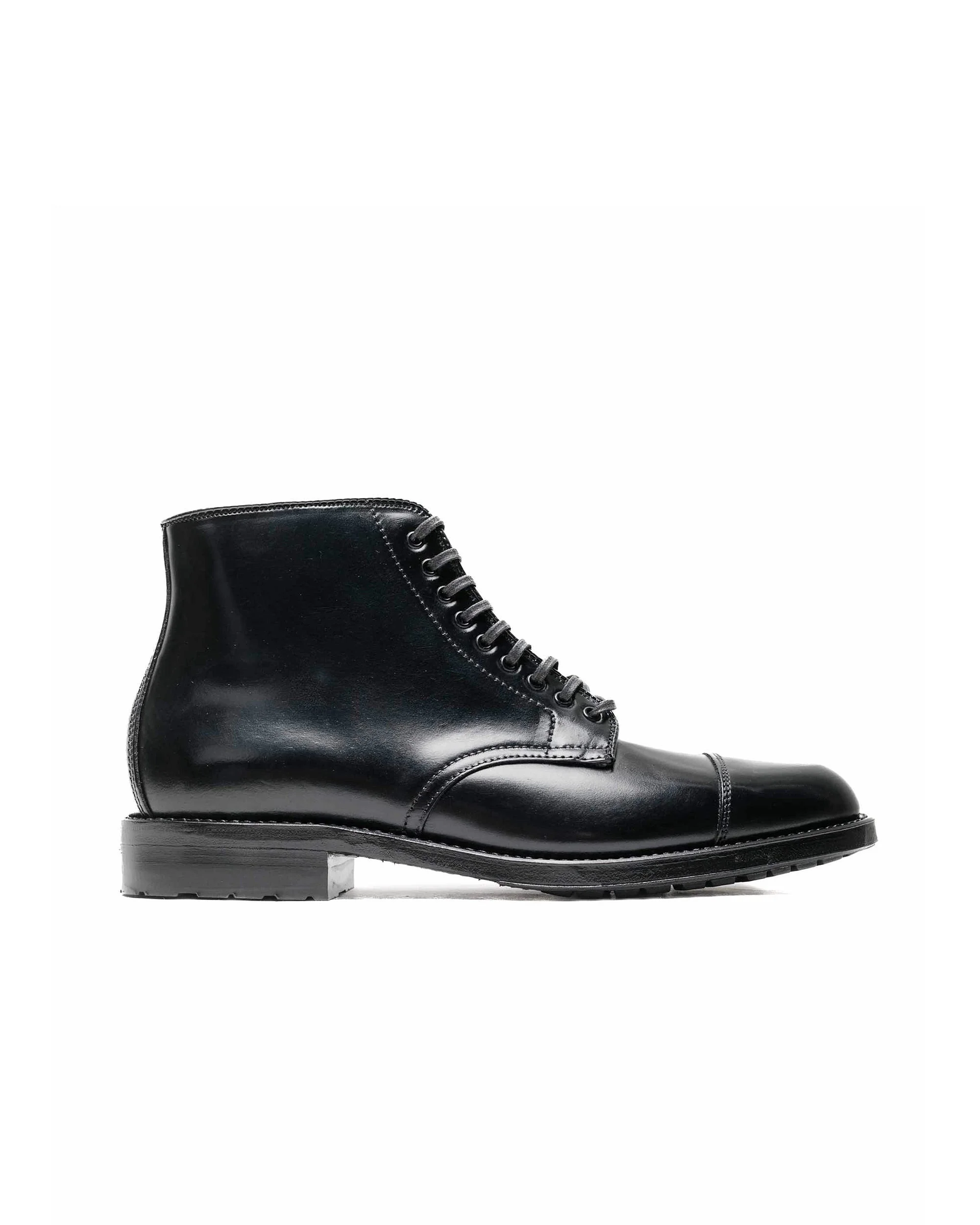Straight Tip Boot With Commando Sole Black Shell Cordovan 39625C - 1