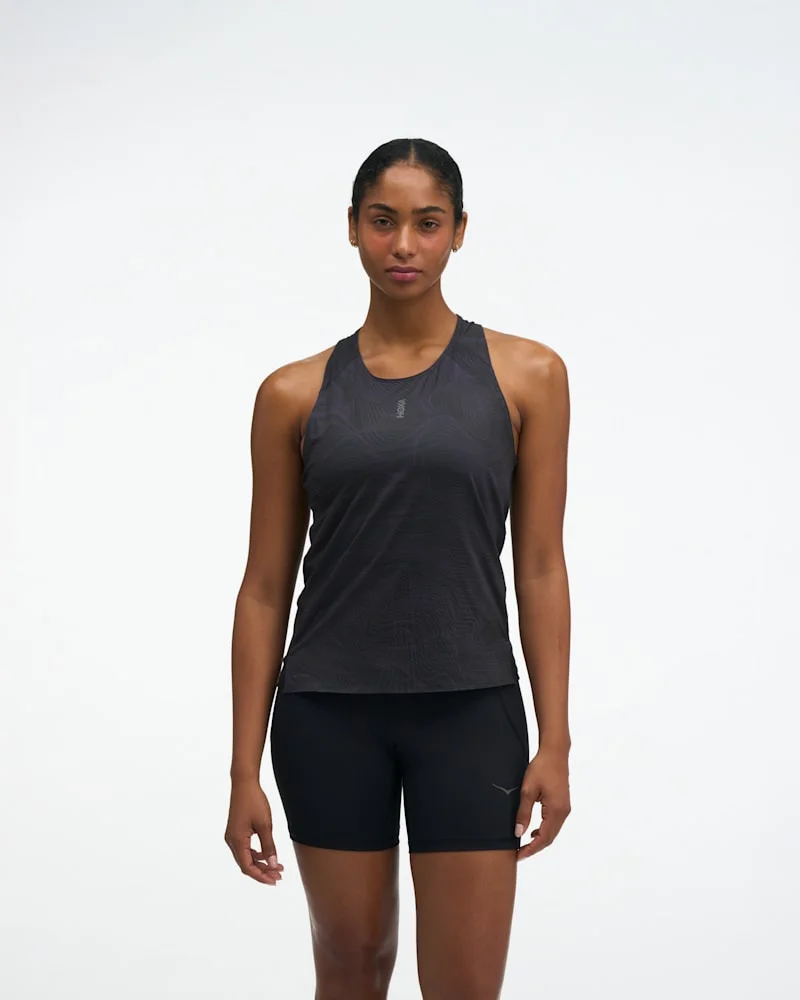 Women's EveryRun Tank Top in Black/Squid Ink Prt - 1