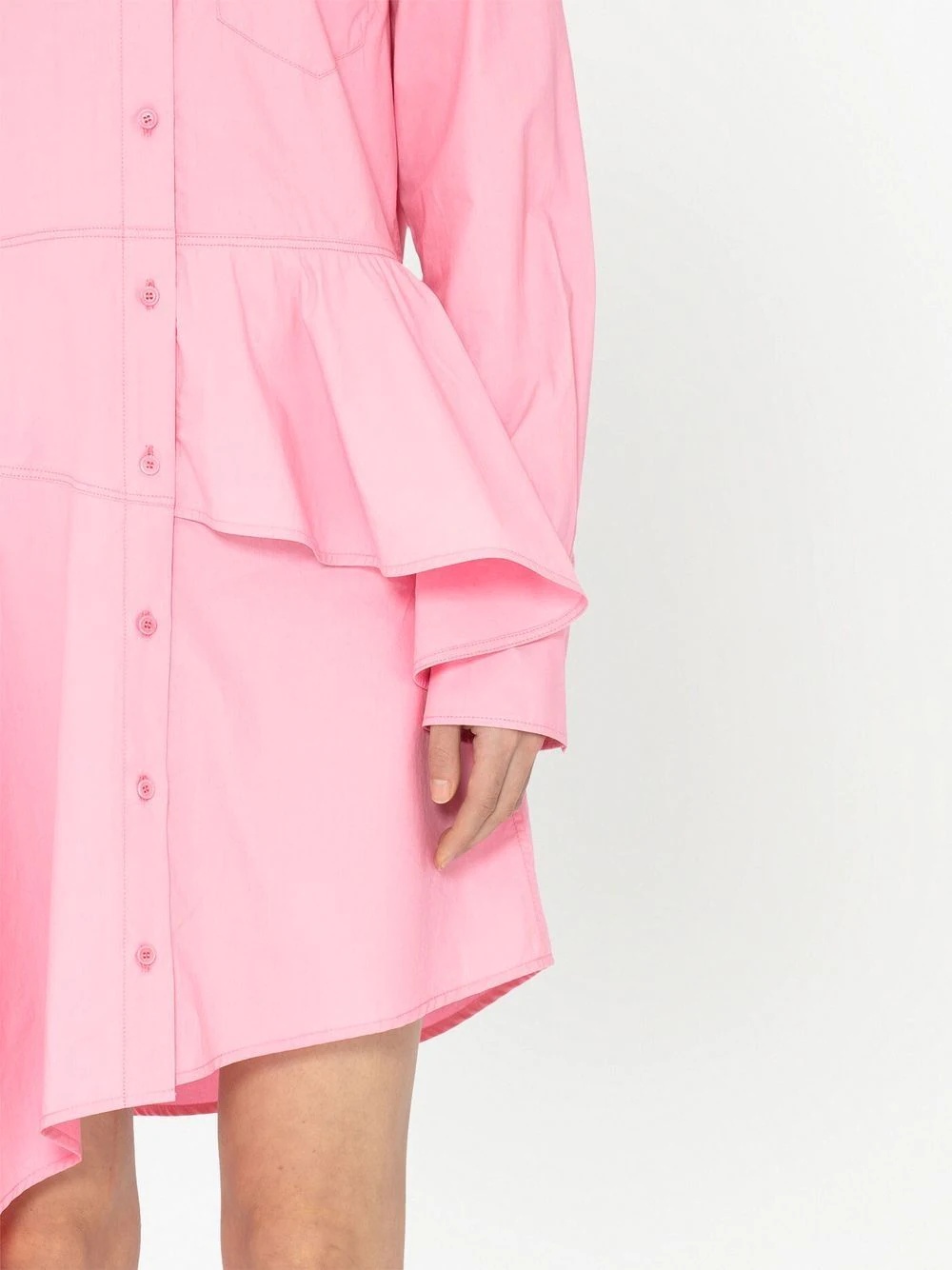 asymmetric peplum shirt dress - 5
