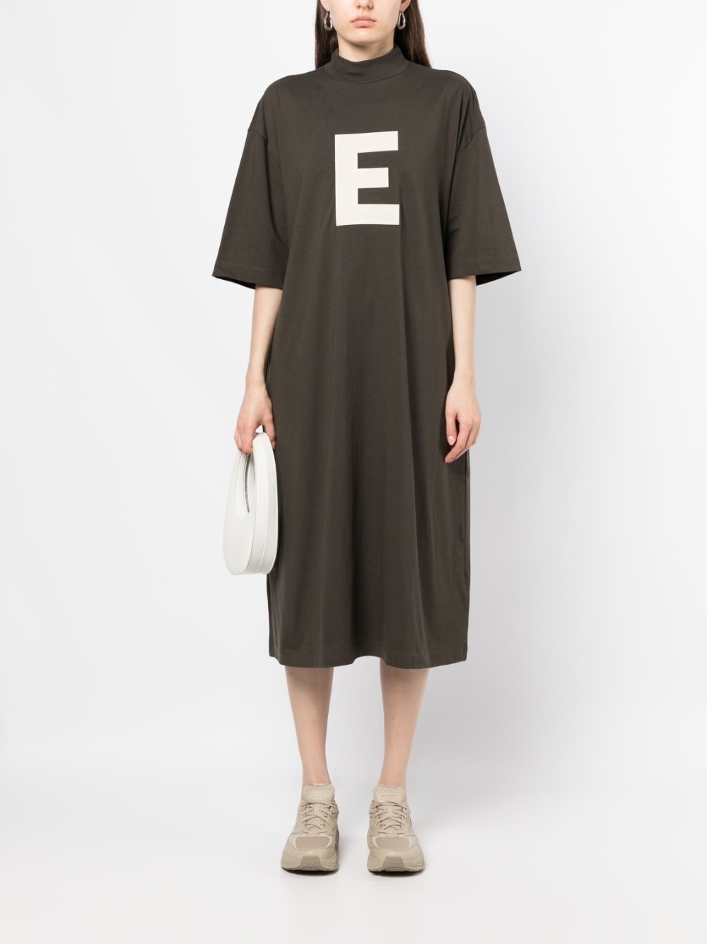 logo-patch midi dress - 2