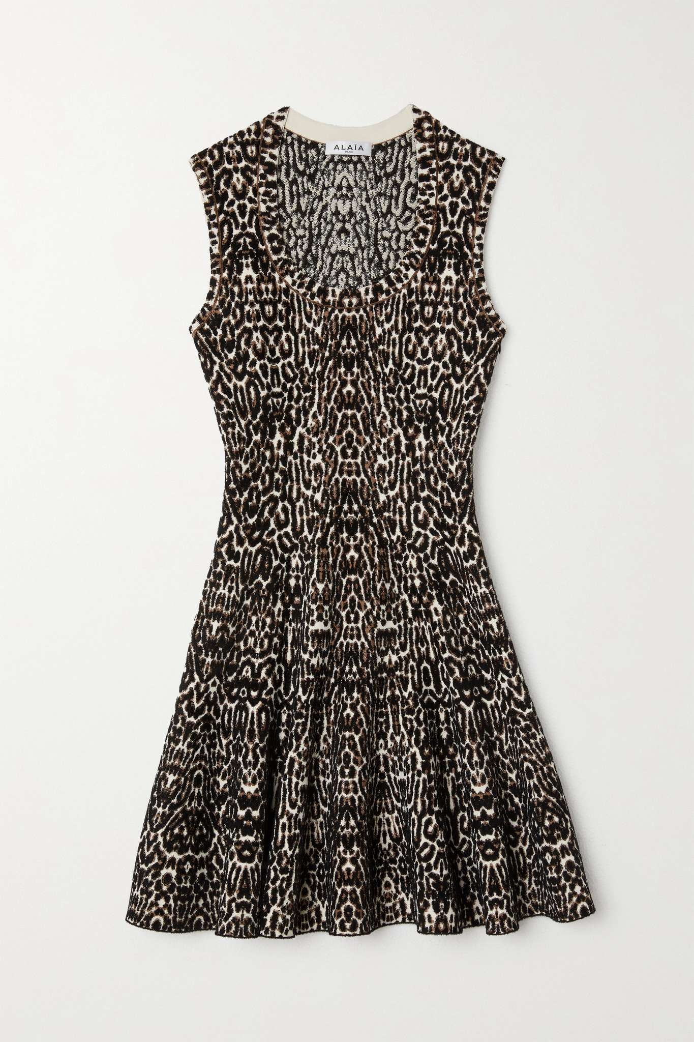 Leopard jacquard-knit mini dress - 1