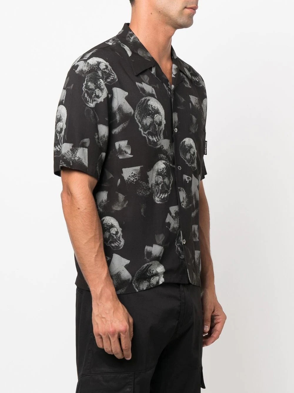 skull-print short-sleeved shirt - 3