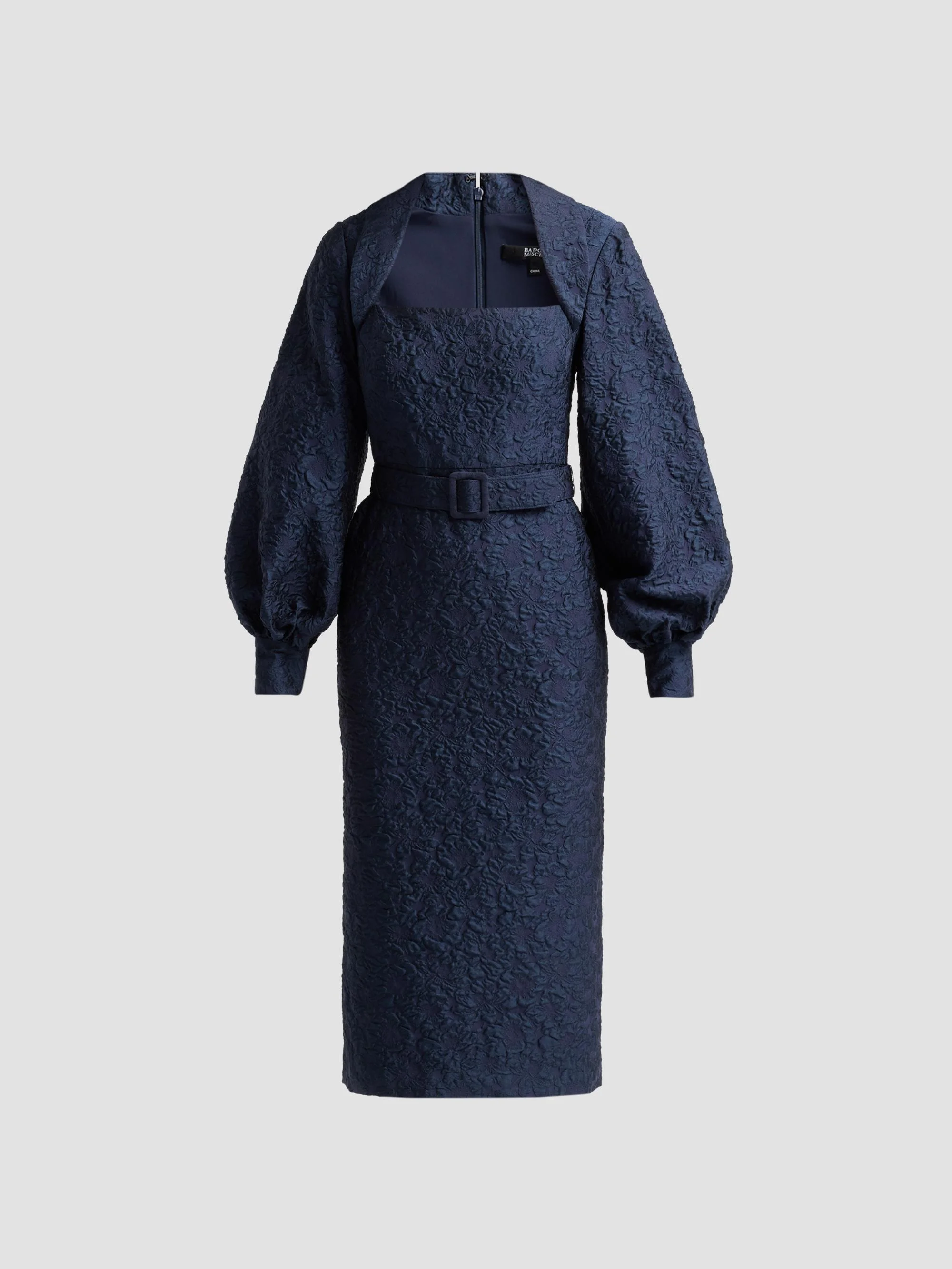 Women's Jacquard Cocktail Midi Dress - Navy - 1