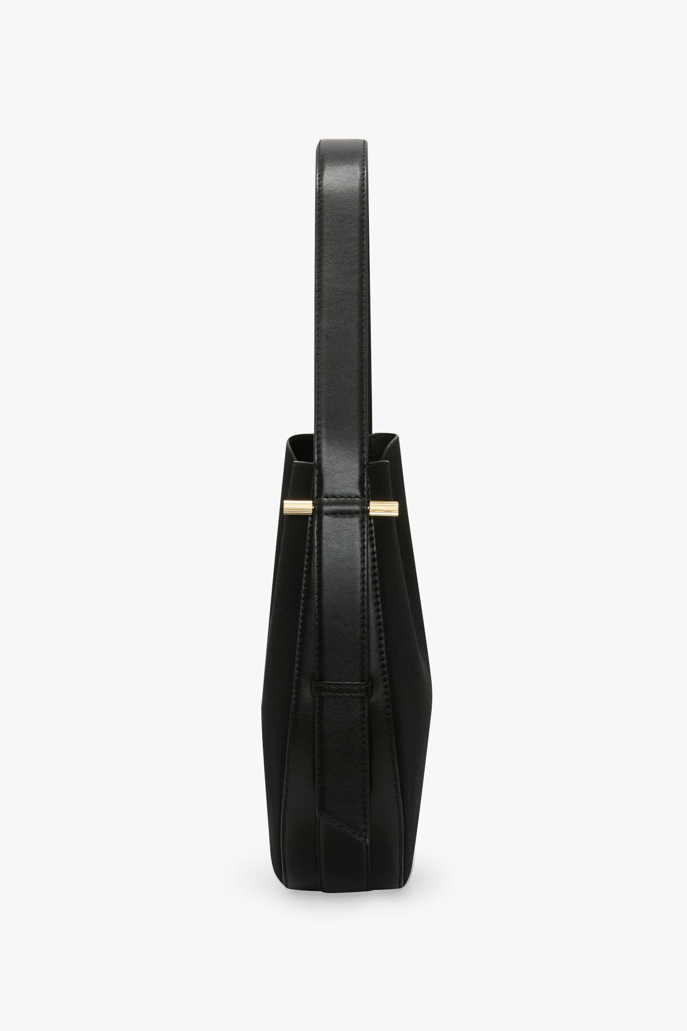 Dia Hobo Bag In Black Canvas With Black Leather - 5
