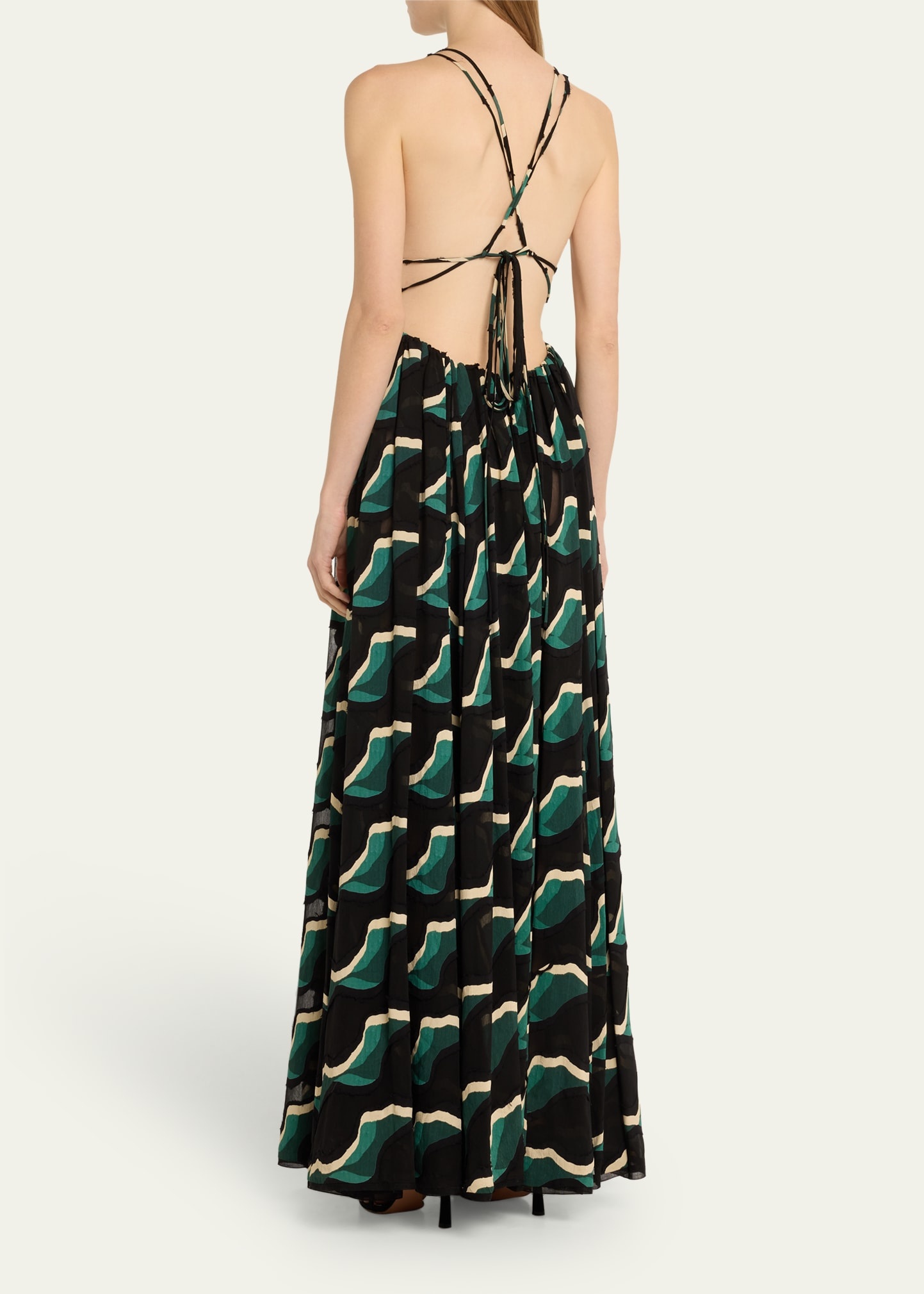 Adonis Printed Open-Back Maxi Dress - 3