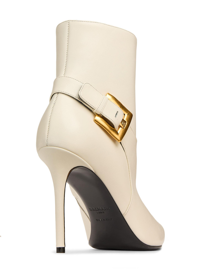 Women's Anthem 95MM Leather Ankle Boots - Cream 3