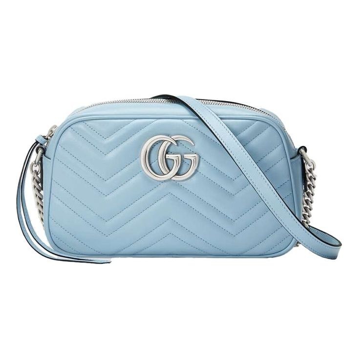 (WMNS) Gucci GG Marmont Series Bag Small-Size Blue 447632-DTD1Y-4928 - 1