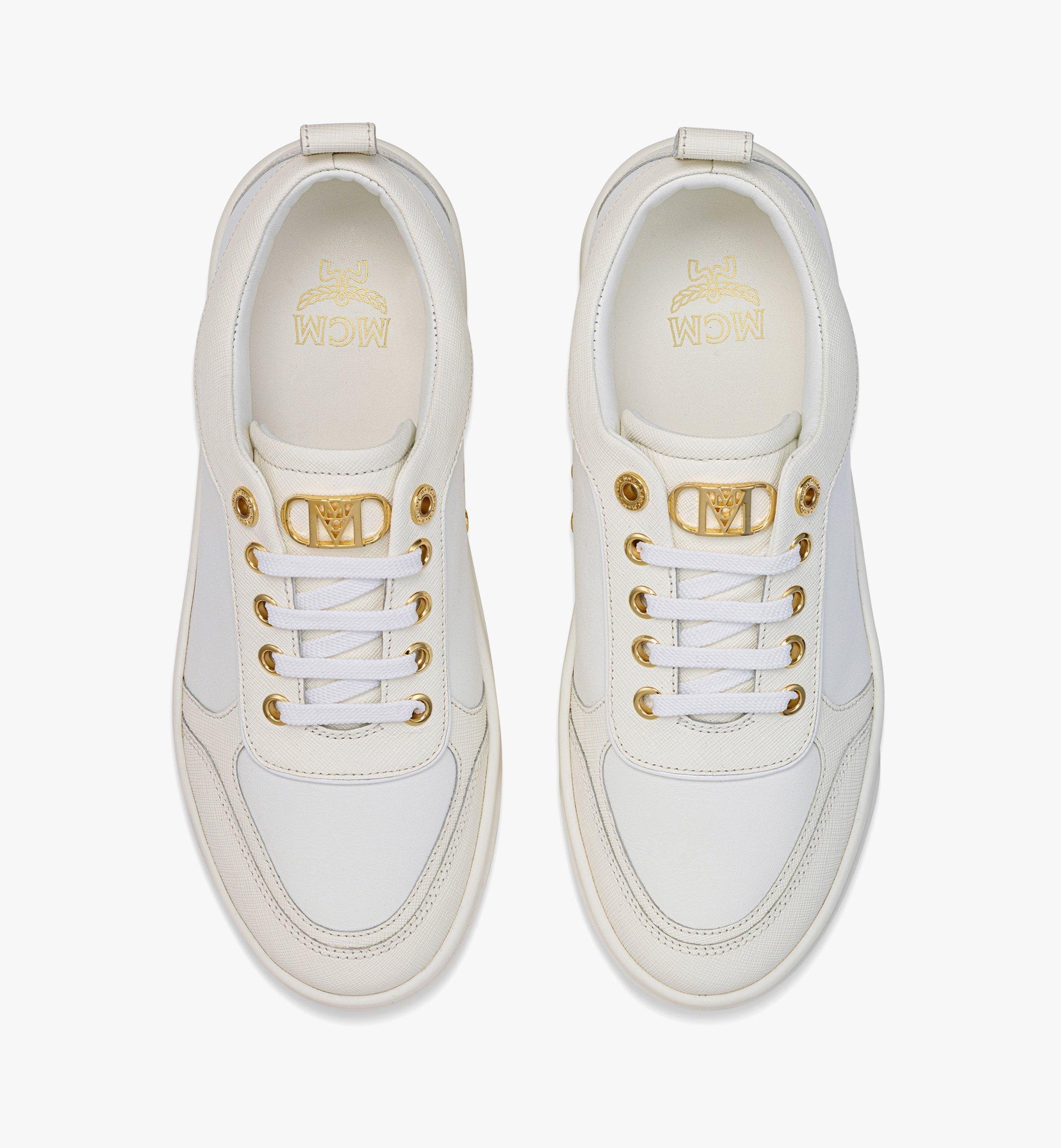 Skyward Platform Sneakers in Saffiano Leather - 5
