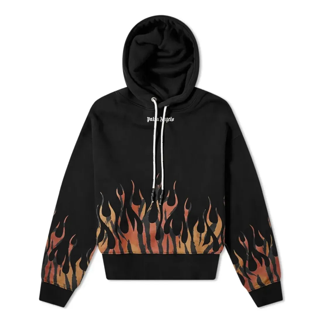 Palm Angels Tiger Flames Popover Hoodie 'Black Orange' PMBB058E20FLE0011020 - 1