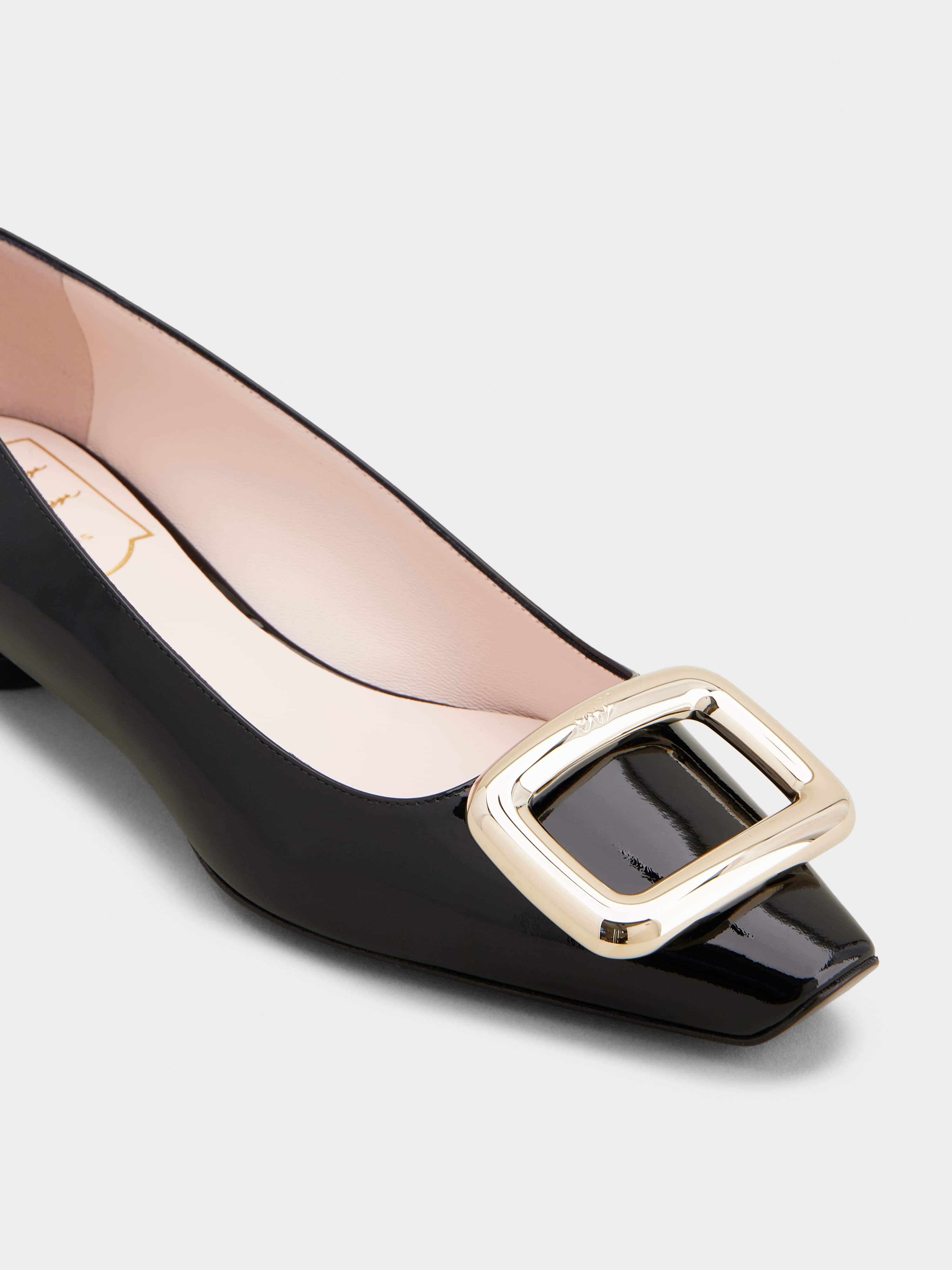 Viv' Choc Metal Buckle Ballerinas in Patent Leather - 3