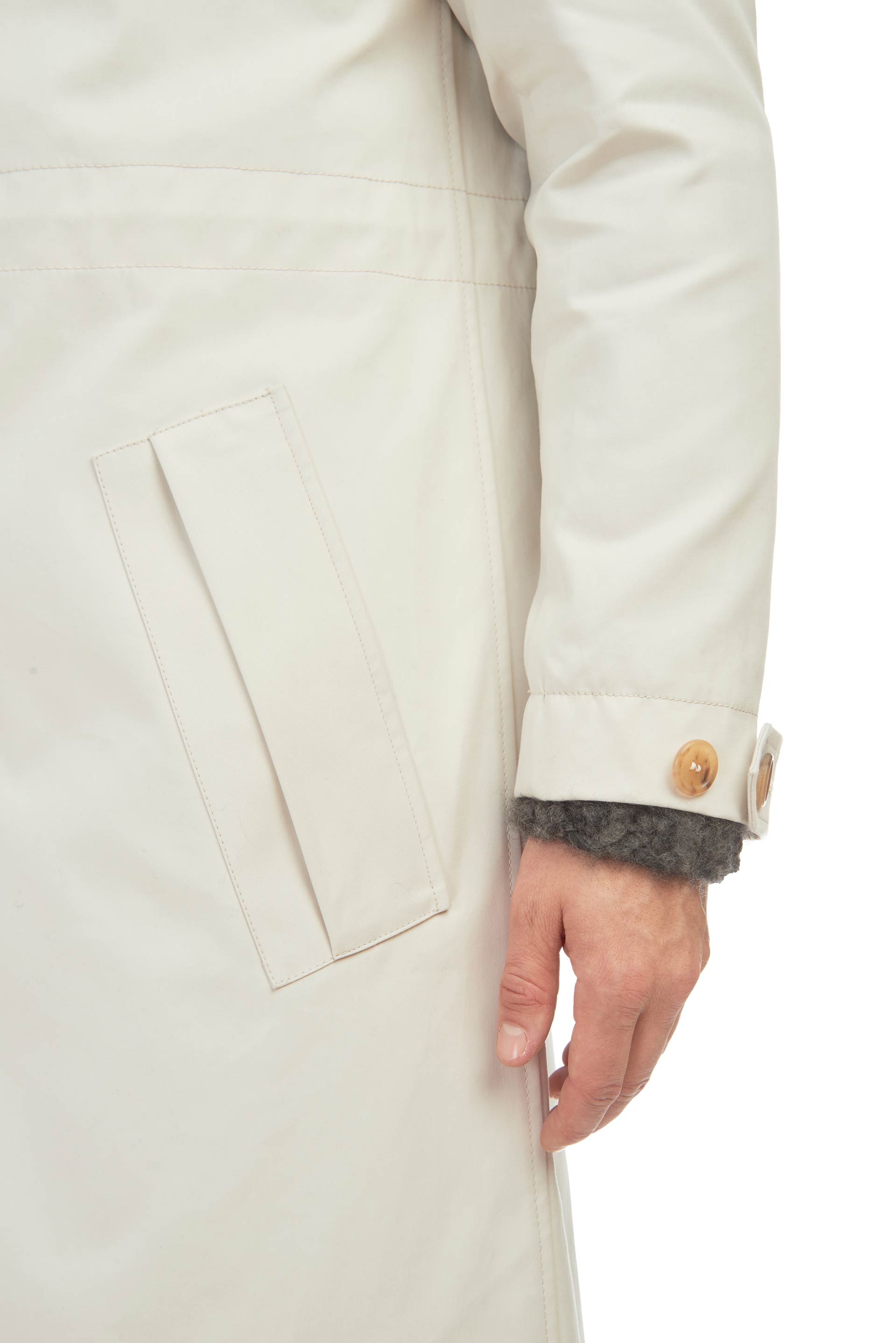 Malraux Parka in Pale Grey Cotton - 7