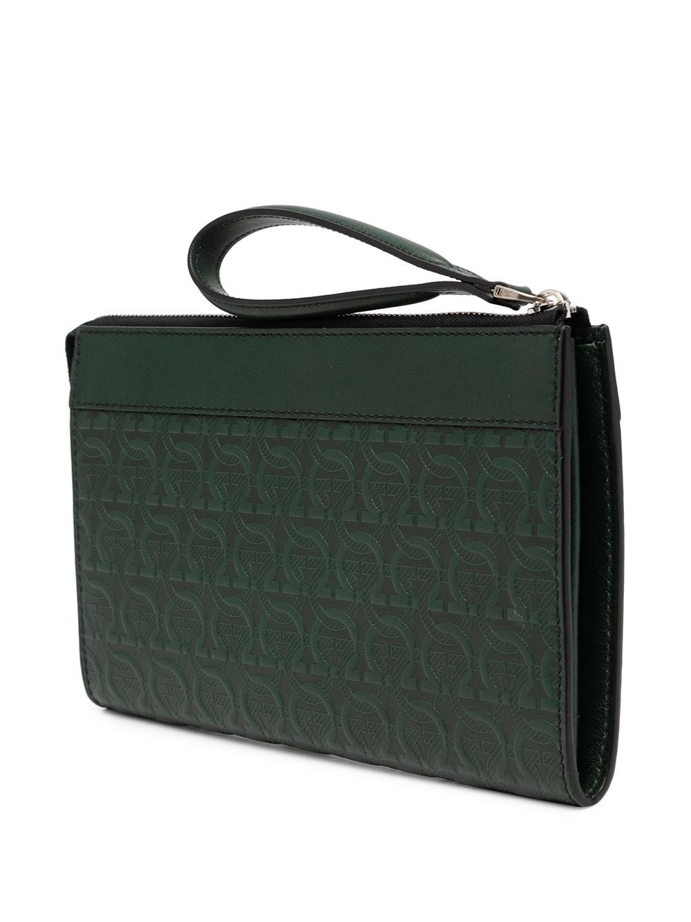 Gancini-embossed clutch bag - 3