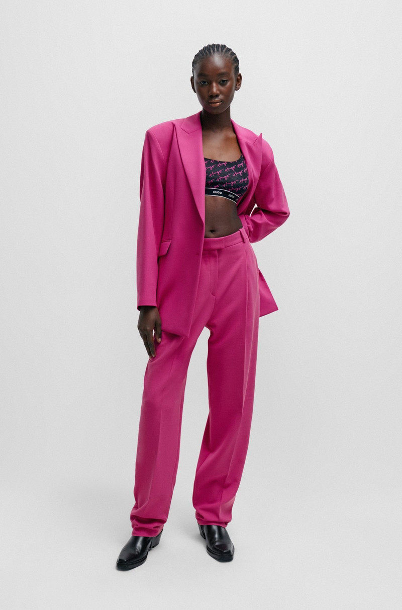 HUGO WIDE-LEG REGULAR-FIT TROUSERS WITH FRONT PLEATS outlook