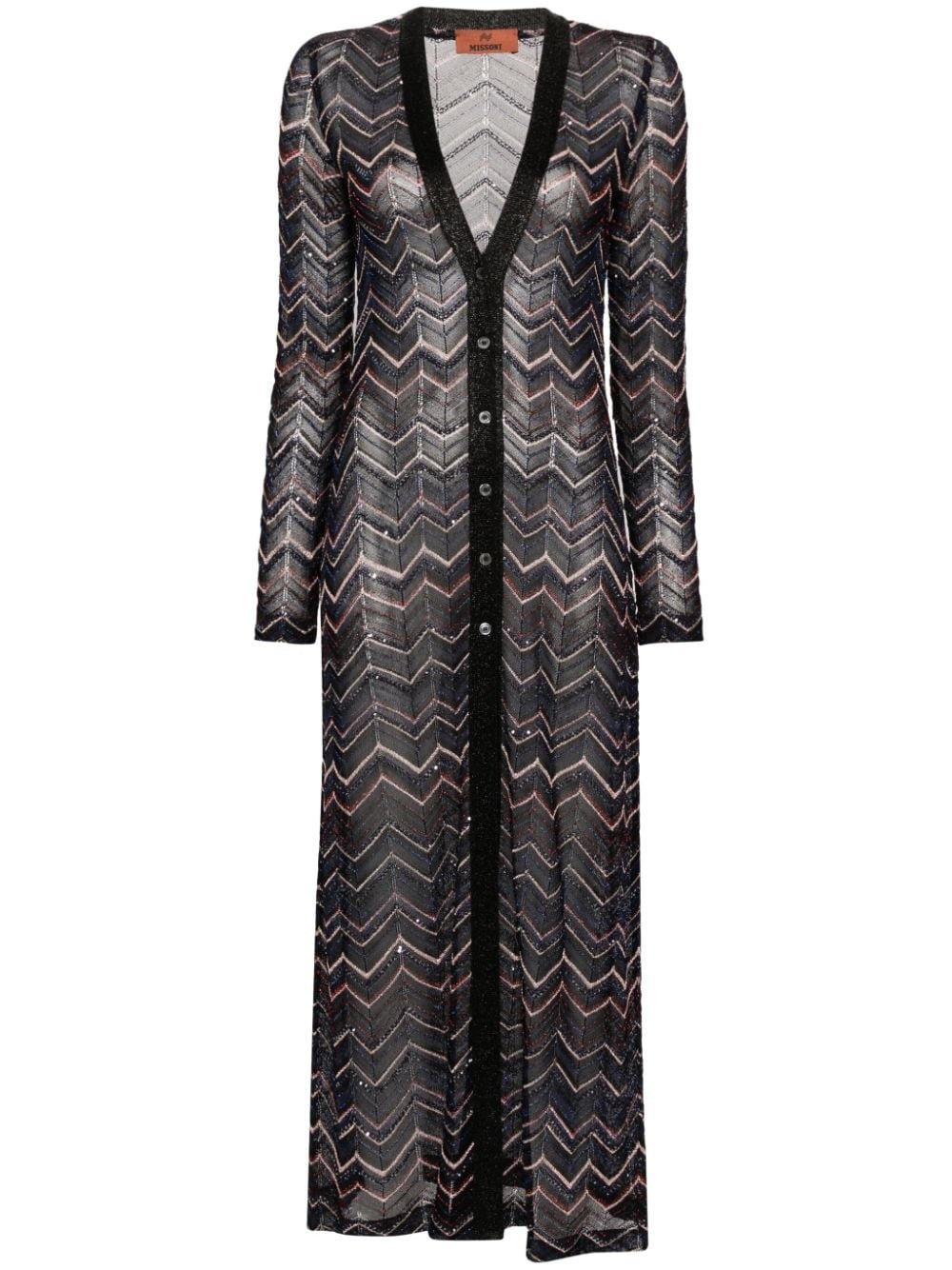 zigzag maxi cardi-coat - 1