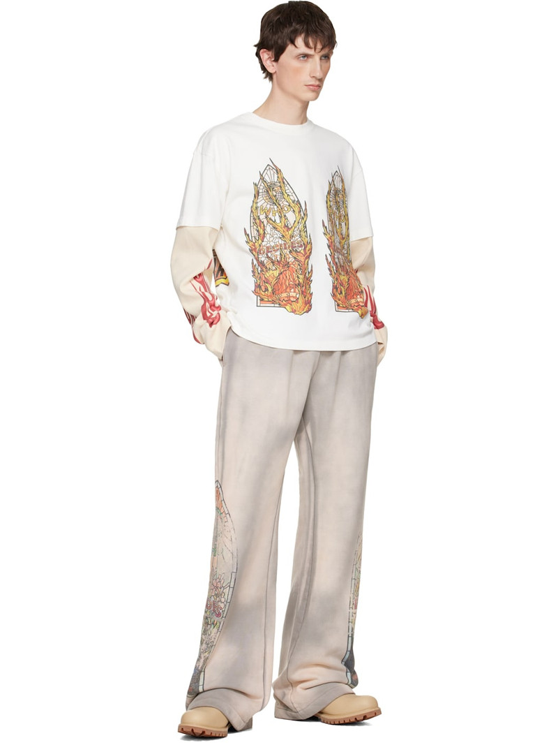 WHO DECIDES WAR Taupe Faded Sweatpants outlook