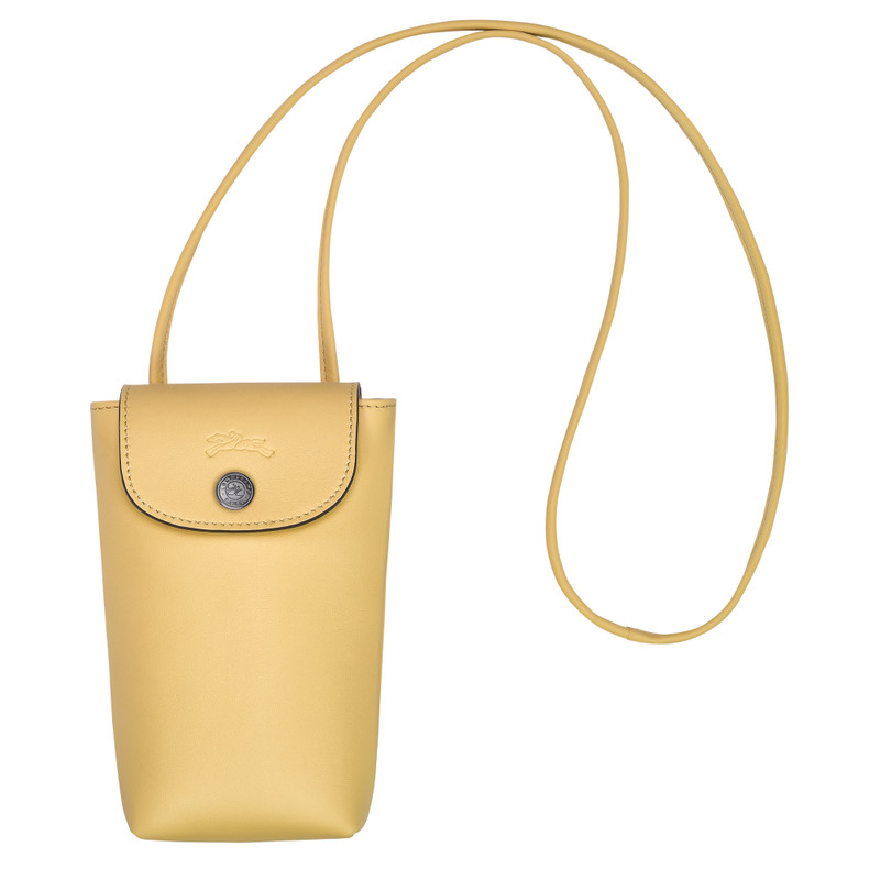 Le Pliage Xtra Phone case with leather lace Wheat - Leather 1