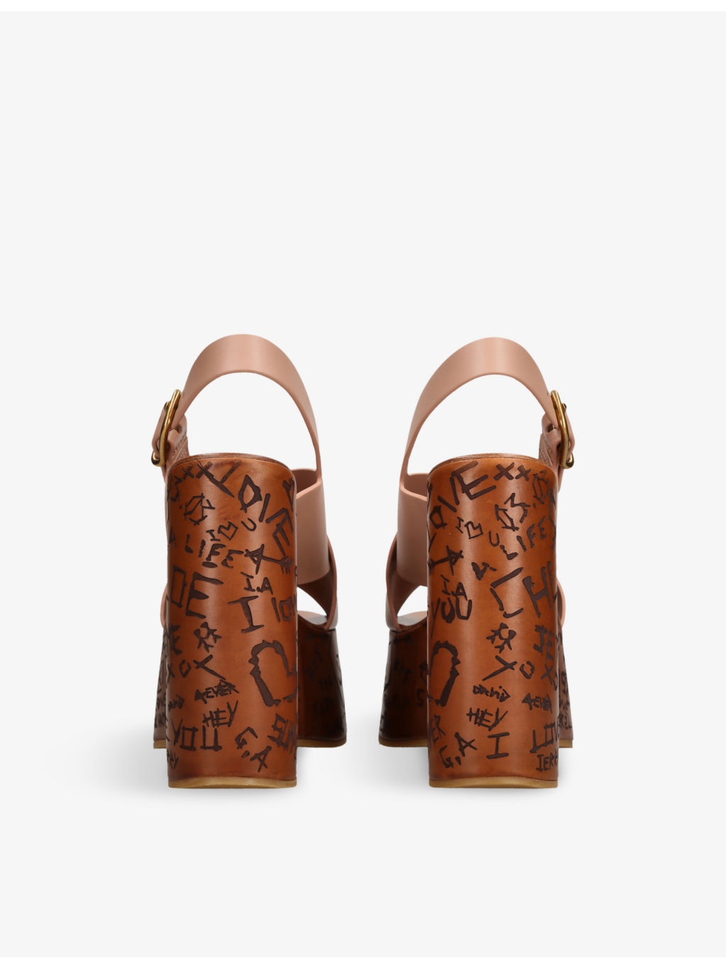 Maxime Leather Platform Wedge Sandals - 4