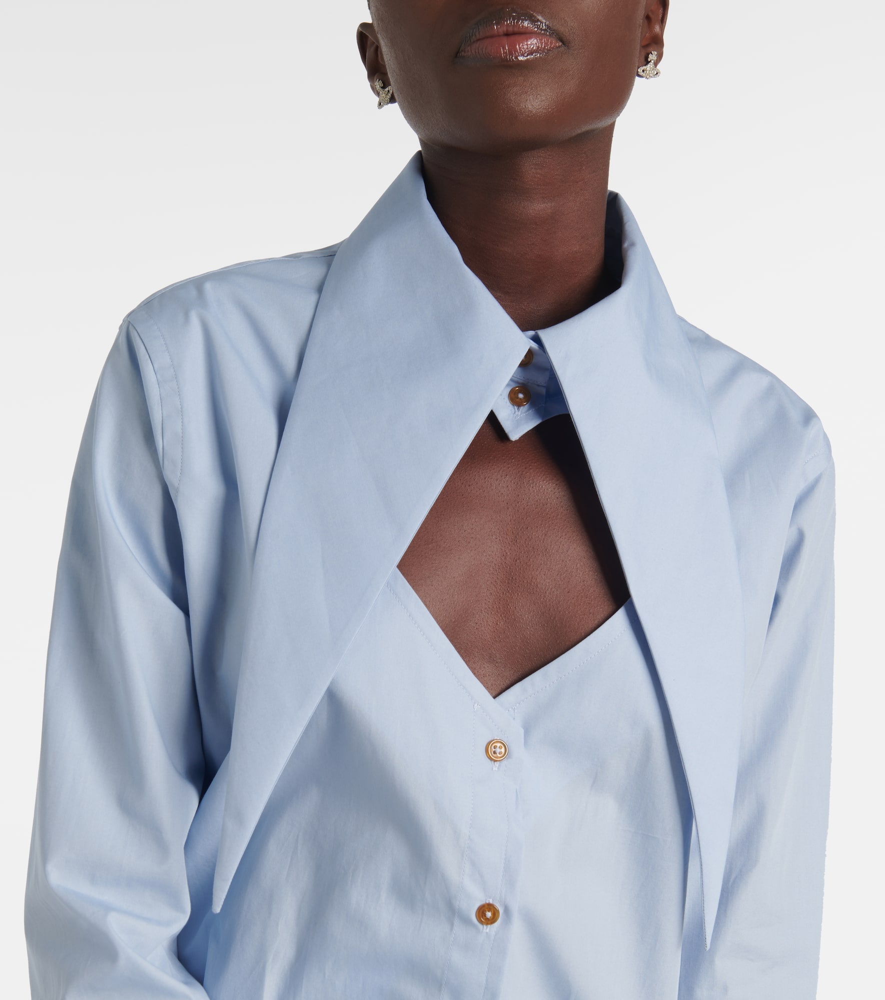Heart cutout cotton shirt dress - 4