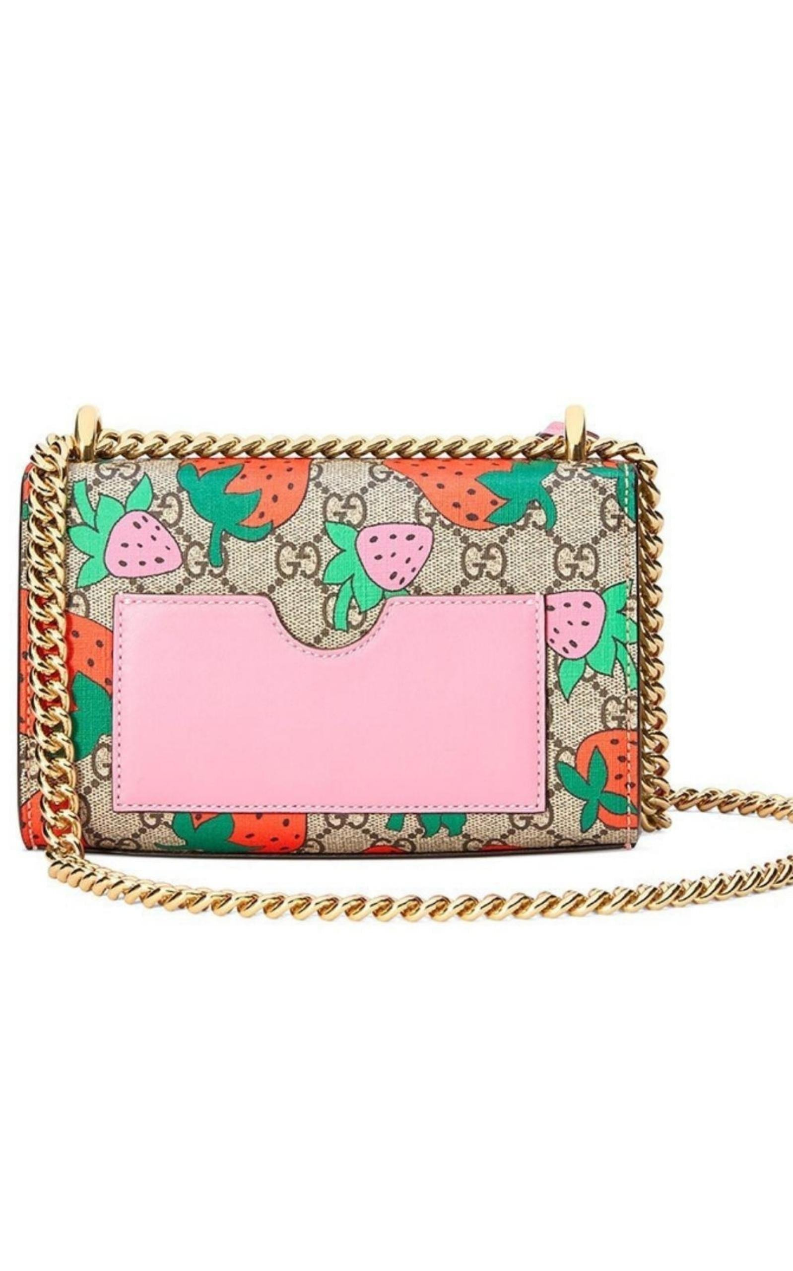 Padlock Gg Strawberry Small Shoulder Bag - 4